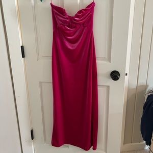 Pink Velvet Strapless Zara Dress